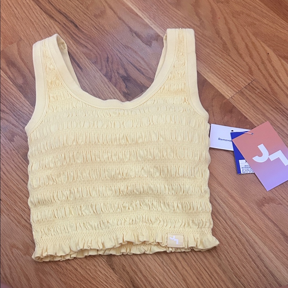 JoyLab Yellow Smocked Tank Top
